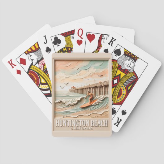 Huntington Beach California Texture Surfer Surfing トランプ (裏面)