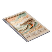 Huntington Beach California Texture Surfer Surfing ノートブック (右側)