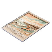 Huntington Beach California Texture Surfer Surfing ノートブック (左側)