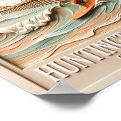 Huntington Beach California Texture Surfer Surfing ポスター (角)