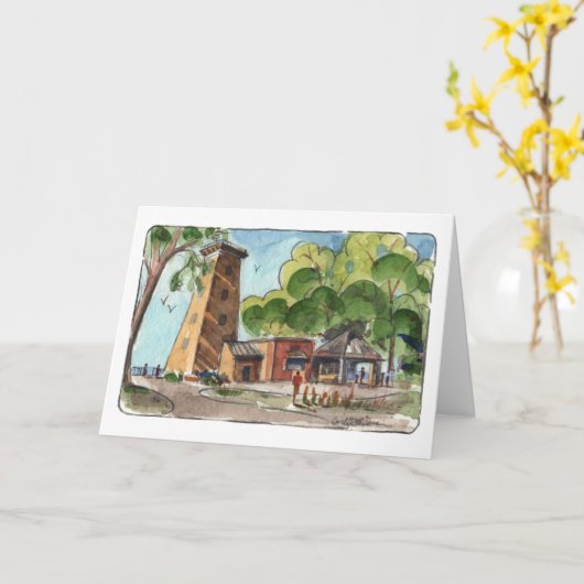 Huntington Beach Folded Greeting Card カード (黄色い花)