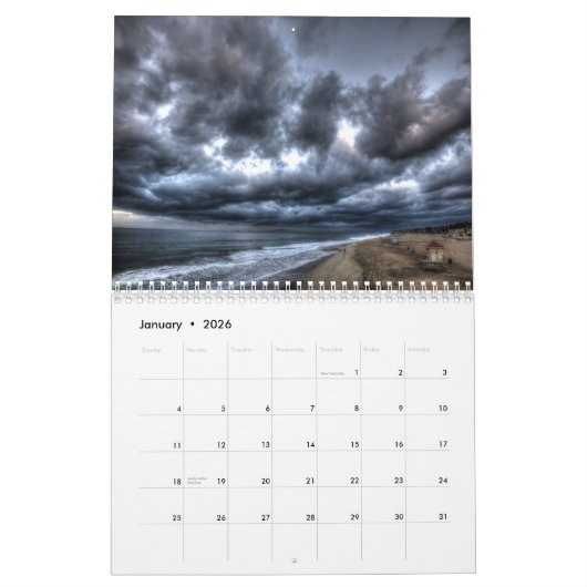 Huntington Beach. Scenes 2026 カレンダー (1月 2026)