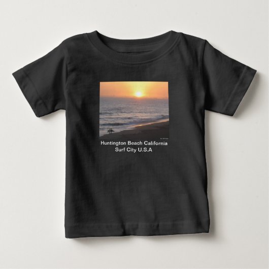 Huntington Beach "Surf City" ベビーTシャツ (正面)
