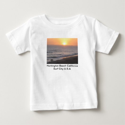 Huntington Beach "Surf City" ベビーTシャツ (正面)