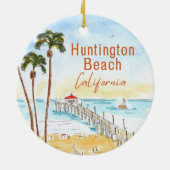 Huntington Beach Surf City USA California セラミックオーナメント (裏面)