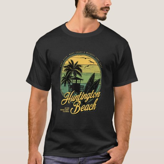 Huntington Beach Surf City West Coastu2019s Wildes Tシャツ (正面)