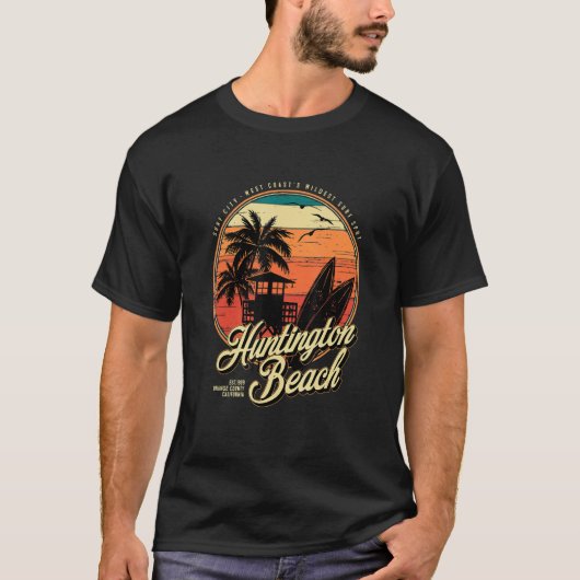 Huntington Beach Surf City West Coastu2019s Wildes Tシャツ (正面)