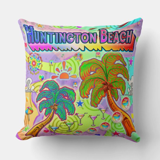 Huntington Beach Vacation Target Pillow クッション (正面)
