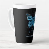 Huntington's Disease Awareness Butterfly カフェラテマグ (左アングル)