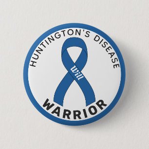 Huntington's Disease Warrior Ribbon White Button 缶バッジ