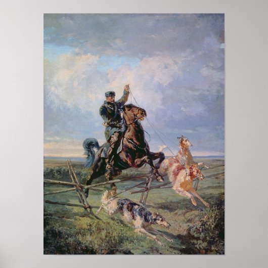 Huntsman with the Borzois, 1872 ポスター (正面)