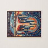 Huntsville Alabama Rocket City Futuristic Space ジグソーパズル (横)