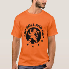 HupオランダのTシャツ-黒いオランダのサッカーのライオン! Tシャツ