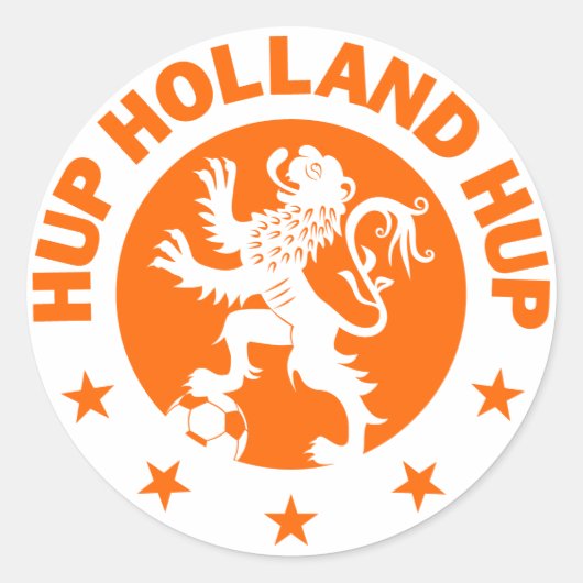 Hup Holland – 編集可能な背景色 ラウンドシール (正面)