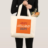 Hup Holland HupがNLDフラグまたはjtcntにオーバーレイ ラージトートバッグ (正面(商品))