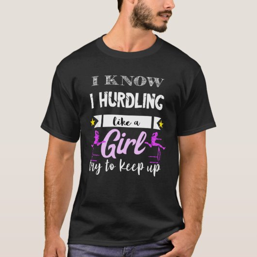 Hurdle athletics hurdles running hurdles athletes tシャツ (正面)