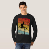 Hurdles Retro Vintage Sunset Hurdles Runner Tシャツ (正面フル)