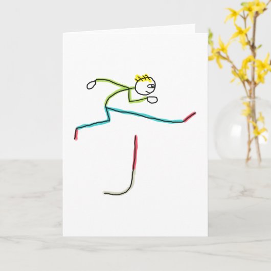 Hurdling Stickman カード (黄色い花)