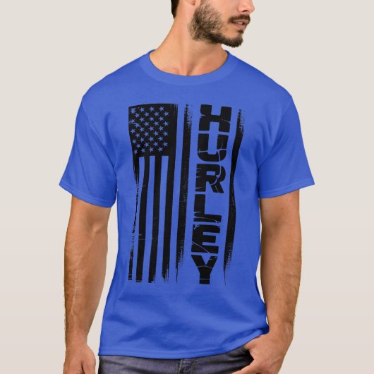 Hurley KY ヴィンテージ アメリカ国旗 レトロ メンズ W Tシャツ (正面)