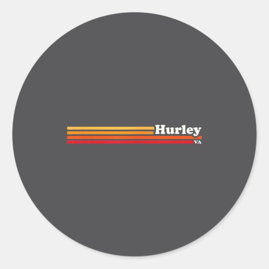 Hurley, Ky Vintage Sunset Retro  ラウンドシール (正面)