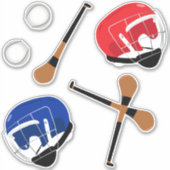 Hurling Gaelic Sports Stick Balls and Helmets シール (正面)