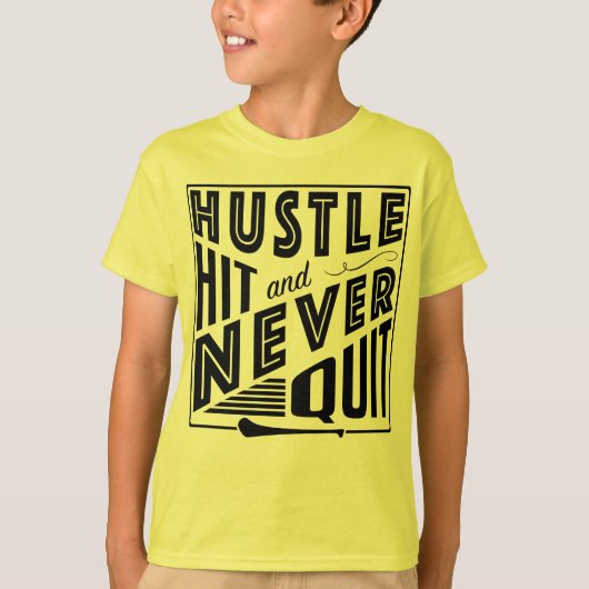 Hurling Hustle Hit & Never、GAAゲールやめク・ゲーム Tシャツ (正面)