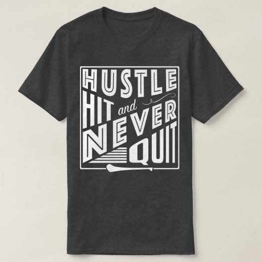 Hurling Hustle Hit & Never、GAAゲールやめク・ゲーム Tシャツ (デザイン正面)