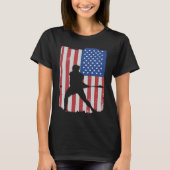 Hurling Player American Flag Tシャツ (正面)