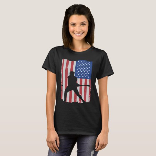 Hurling Player American Flag Tシャツ (正面フル)