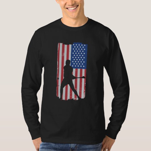 Hurling Player American Flag Tシャツ (正面)