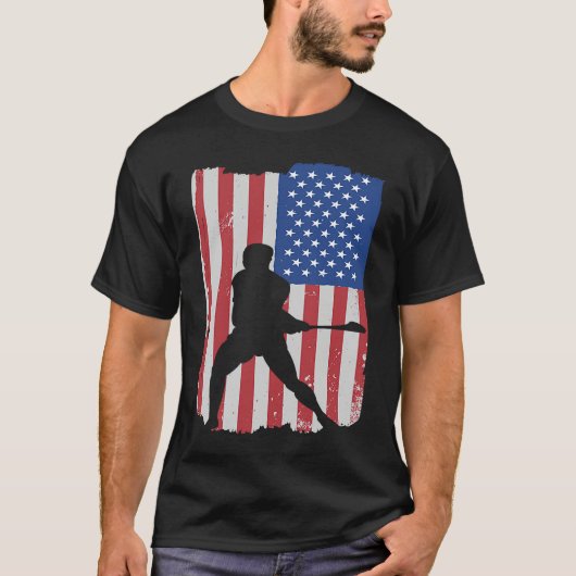 Hurling Player American Flag Tシャツ (正面)