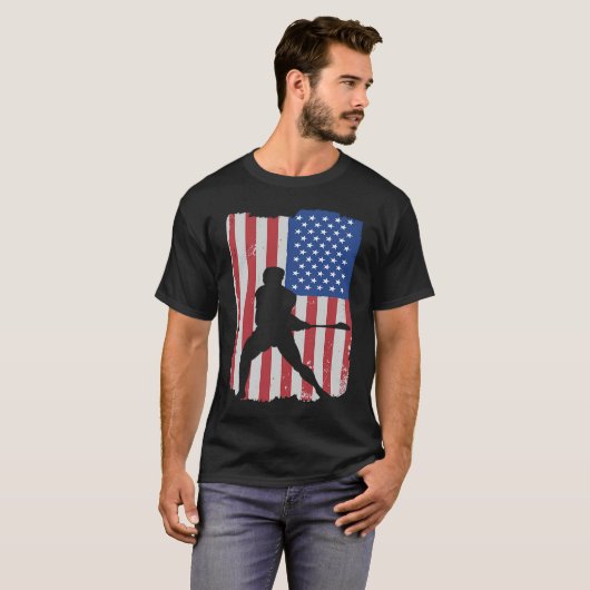 Hurling Player American Flag Tシャツ (正面フル)