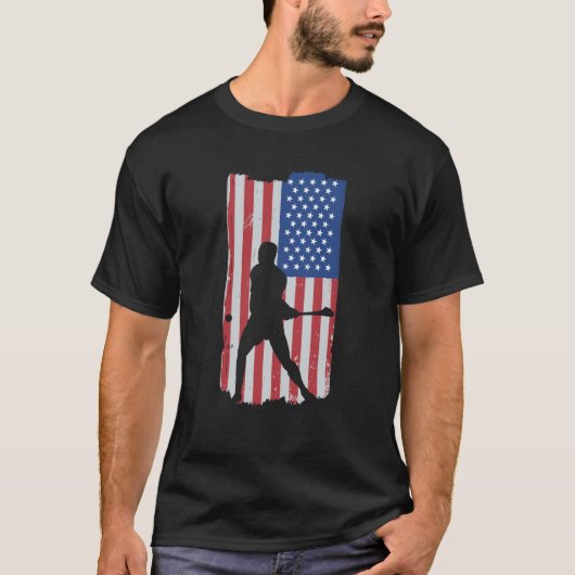 Hurling Player American Flag Tシャツ (正面)