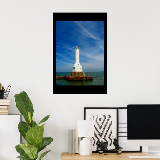 Huron lighthouse print ポスター (ホームオフィス)