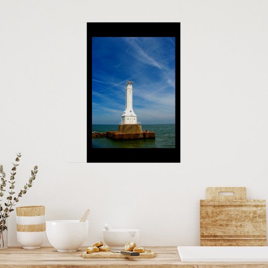 Huron lighthouse print ポスター (キッチン)