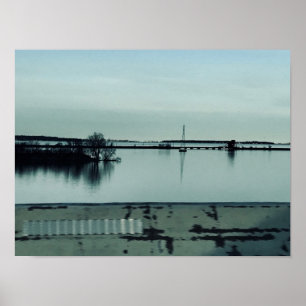Huron River Blues Photography by Willowcatdesigns ポスター