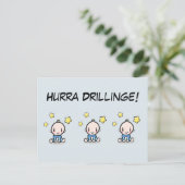 Hurra Drillinge, Glückwunsch Geburt, 3 Jungs,   ポストカード (スタンド正面)