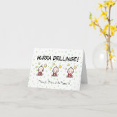 Hurra Drillinge, Glückwünsche Geburt, mit Text, カード (黄色い花)