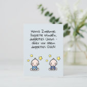 Hurra Zwillinge, Glückwunsch Geburt, 2 Jungs, ポストカード (スタンド正面)