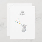 Hurray A Little Baby Cute Elephant Hearts Card ポストカード (正面/裏面)