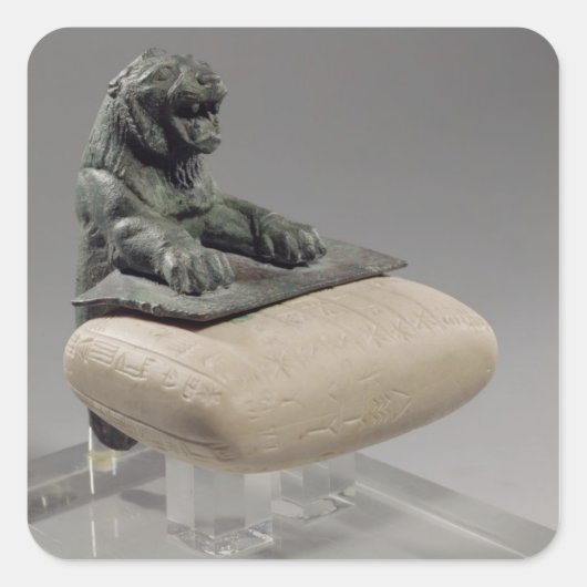 Hurrian基礎タブレットを保持するライオン, c.2150 B スクエアシール (正面)