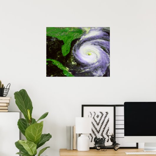 Hurrican Fran Off Florida - 1996 Satellite Image ポスター (ホームオフィス)