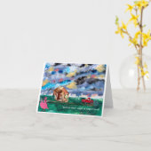 「Hurricane Isaac」折り畳みグリーティングカード カード (黄色い花)