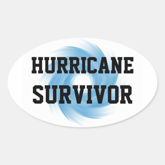 HURRICANE SURVIVERスタンプ(4、楕円) 楕円形シール (正面)