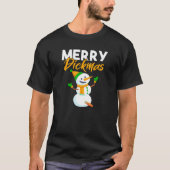HusメリーのDickmasおもしろい雪だるまクリスマスプレゼント Tシャツ (正面)