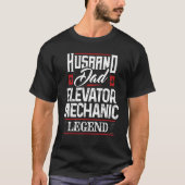 Husabnd Dad Elevator Mechanic Legend Technician Ap Tシャツ (正面)
