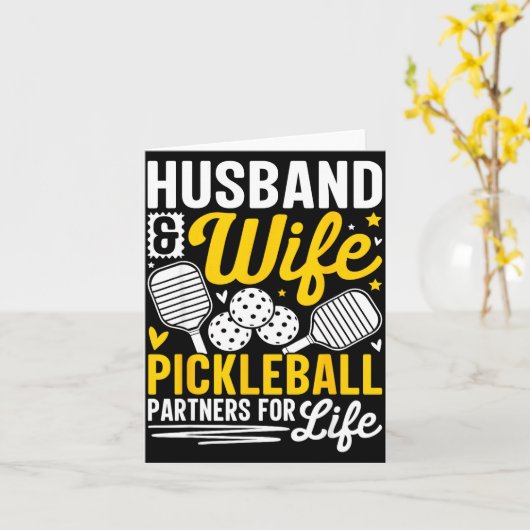 Husband &amp; Wife Valentines Day Couple Ckleball  カード (黄色い花)