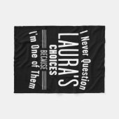 Husband And Laura I Never Question Choices Togethe フリースブランケット (正面(横))