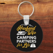 Husband and wife camping partners for life RV キーホルダー (正面)