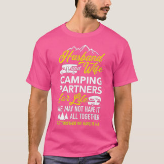 Husband and wife camping partners for life RV trai Tシャツ